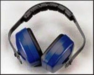 Blaue Kopfhörer mit Geräuschunterdrückung