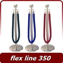 Poteau de barrière FLEX LINE 350 avec corde noire