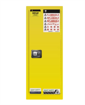Gabinete para almacenar materiales inflamables 22 galones amarillo JKBOX