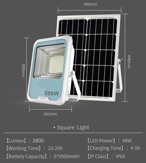 Système d'éclairage solaire professionnel 200W HD
