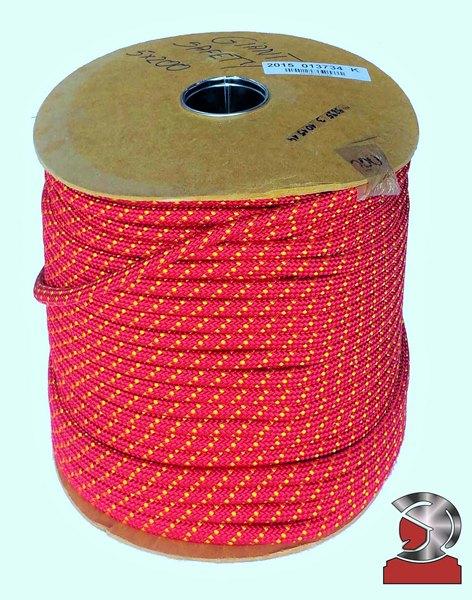 Red Polyamide Safety Rope 10.5 Millimeters 50 Meters