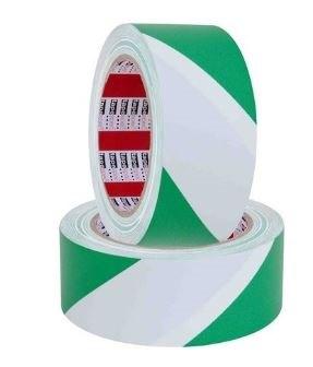 Cinta adhesiva para marcar verde y blanca (5 rollos)
